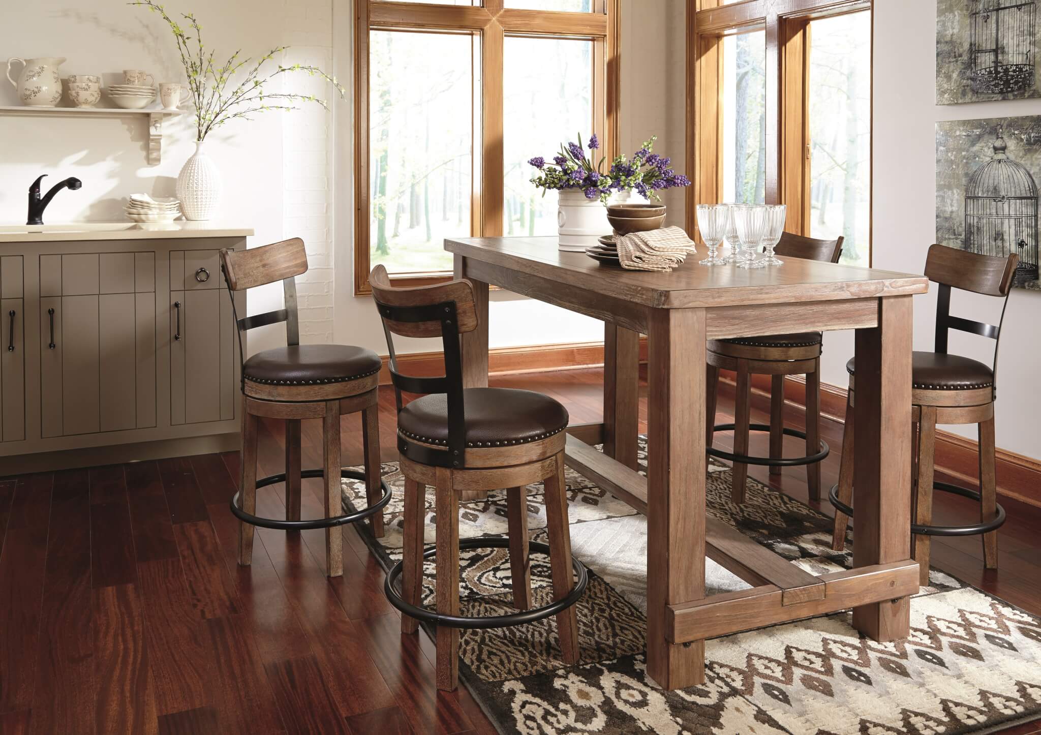 counter height farmhouse table and chairs