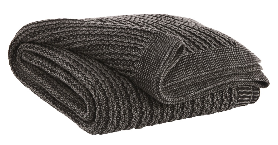 cotton cable knit gray throw blanket