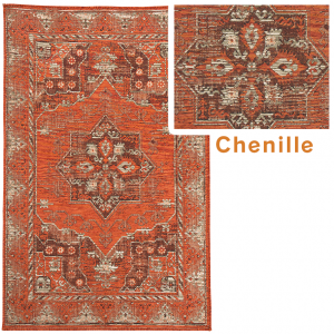 Chenille rug with Moroccan patterns