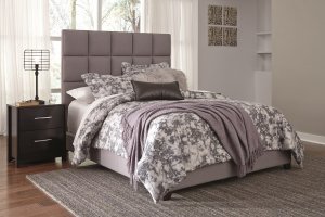 Upholstered queen gray headboard for contemporary bedroom set