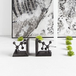 urban chic bookends with greenery decorated around it