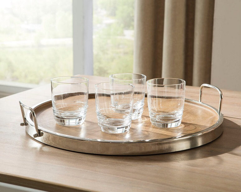 The Octavian Tray, a natural wood serving tray. 