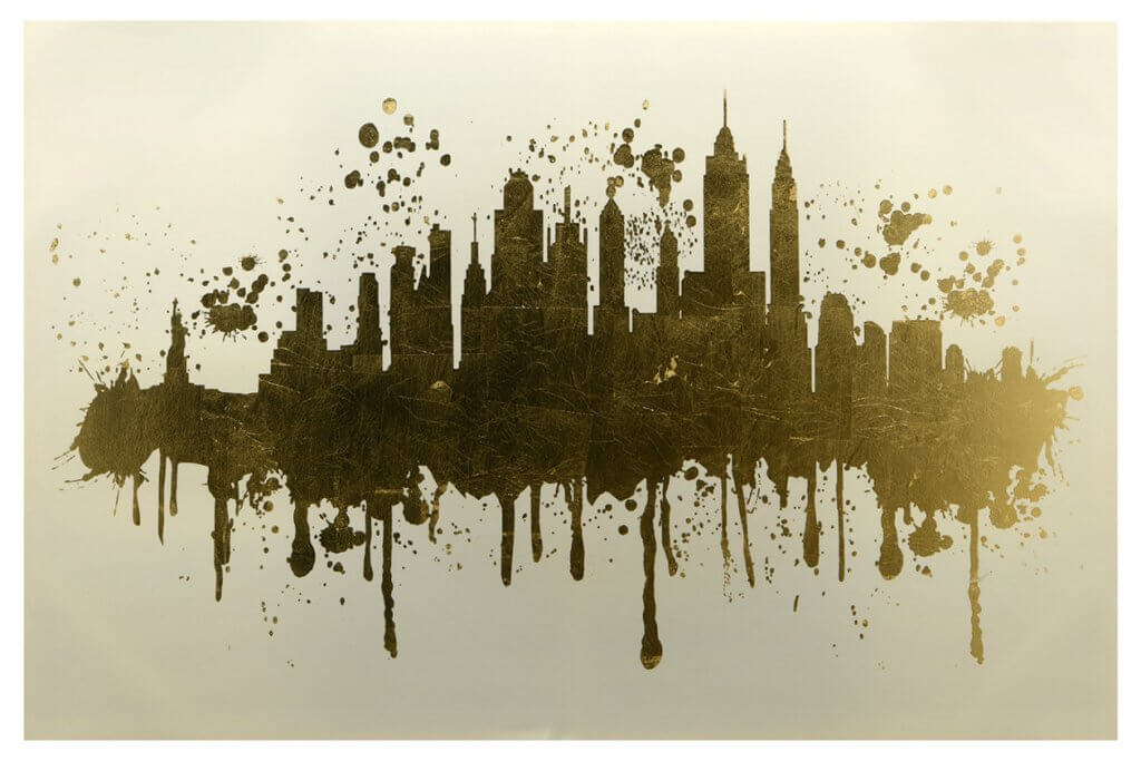 painting of city skyline