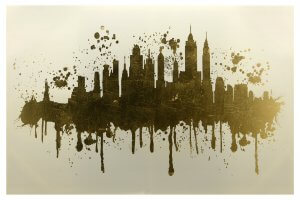 painting of city skyline