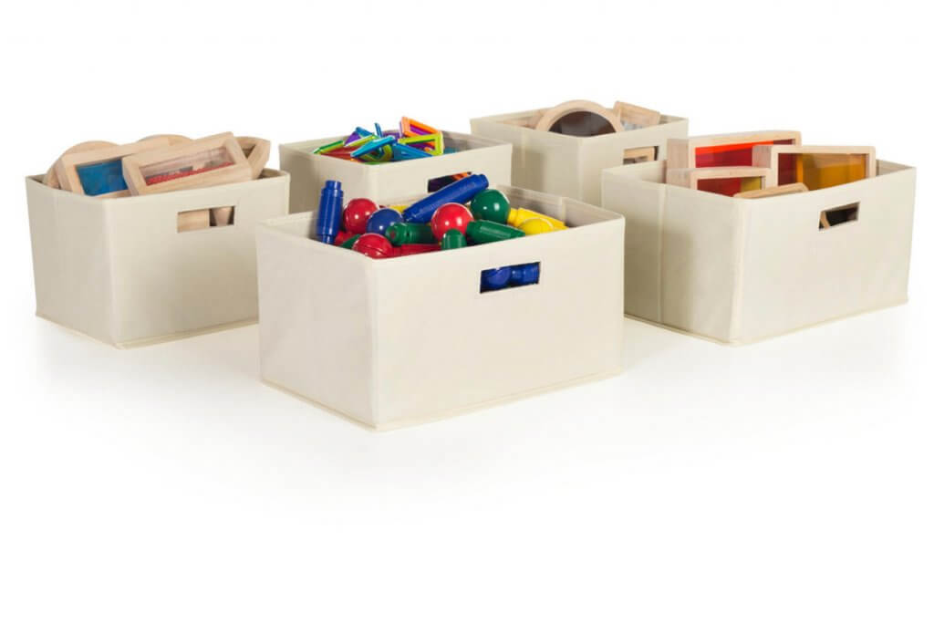 storge bins filled with children toys