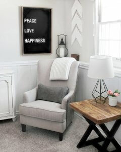 gray accent chair
