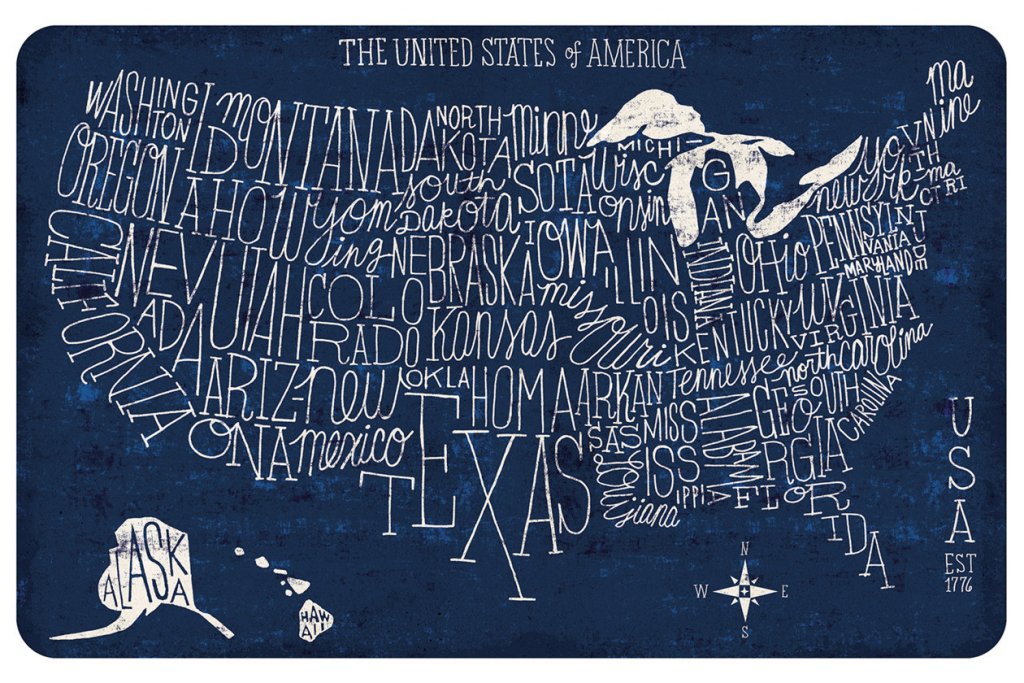 floor mat with map of united states