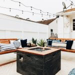 bench and table patio set