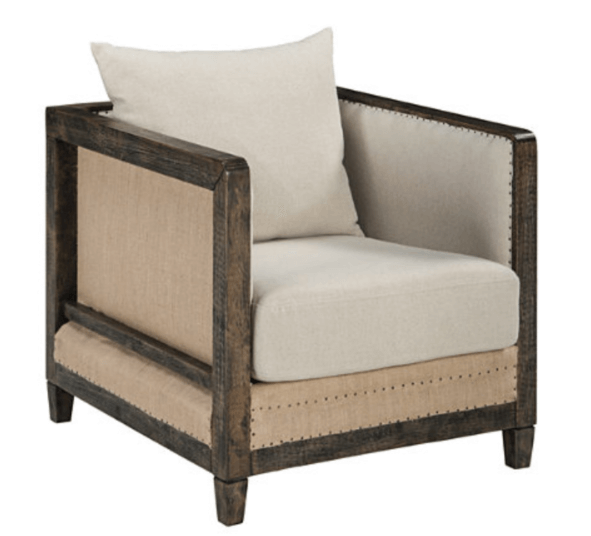 beige linen chair