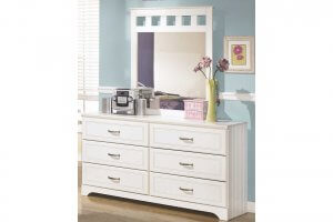 white dresser with mirror