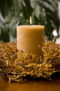 orange candle for fall
