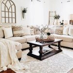 living room with white furniture