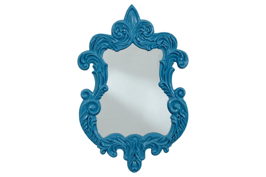 mirror with blue border