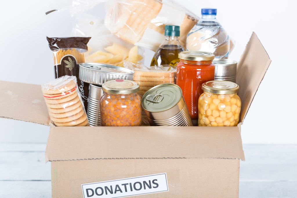 box of food for donations