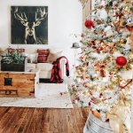 living room with christmas decorations