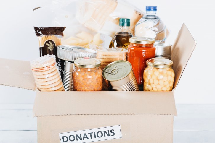 box of food for donations