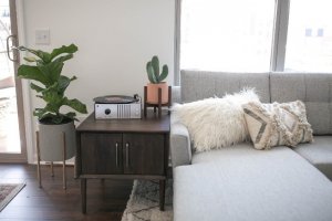 couch and end table