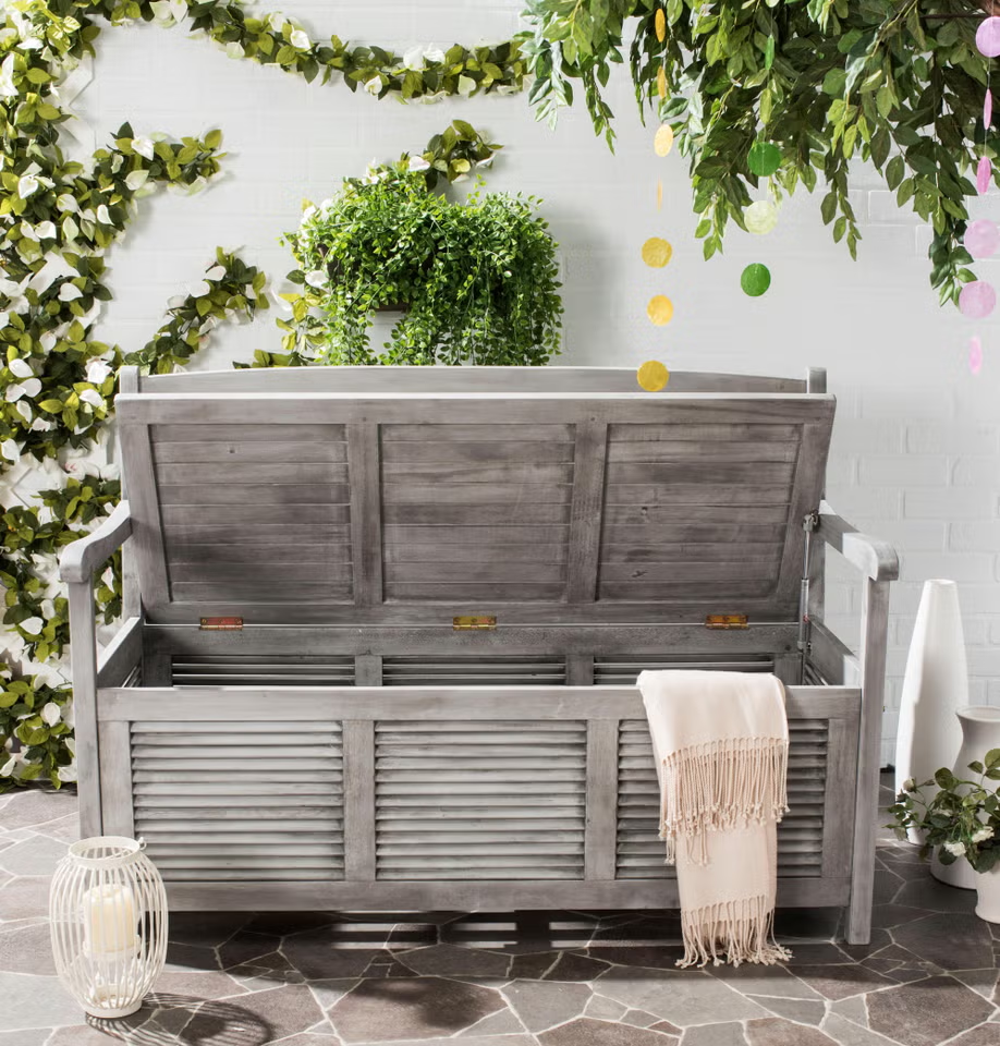 Outdoor storage bench