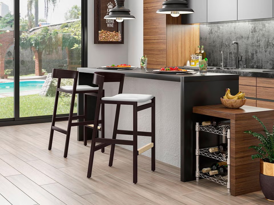 Manhattan Comfort Klismos Counter Height Bar Stool (Set of 2)