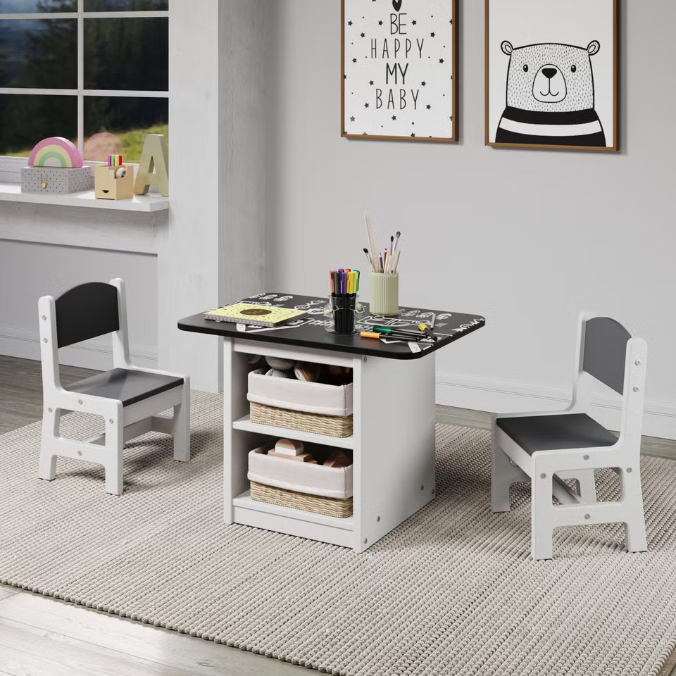 Donco Kids Art & Play Table and 2 Chairs Set