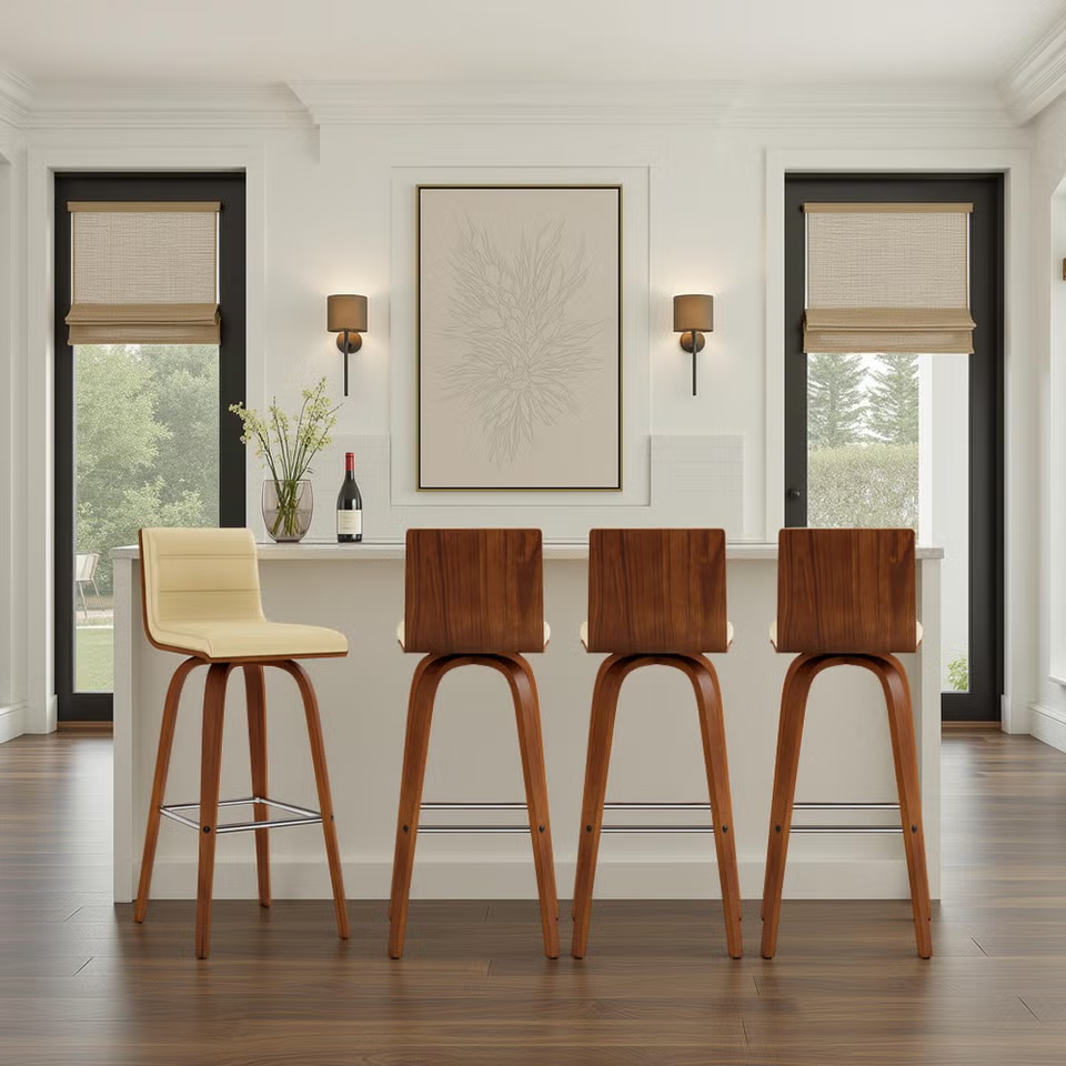 Armen Living Vienna Swivel Bar Stool (Set of 4)